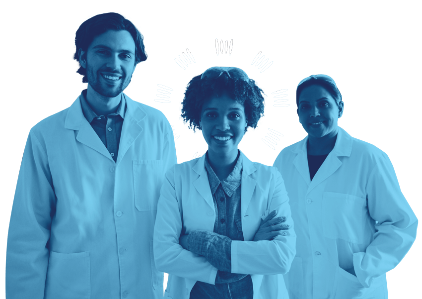 lab techs standing together