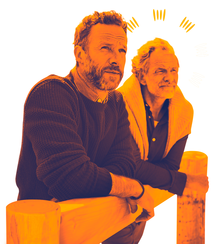 two men looking out