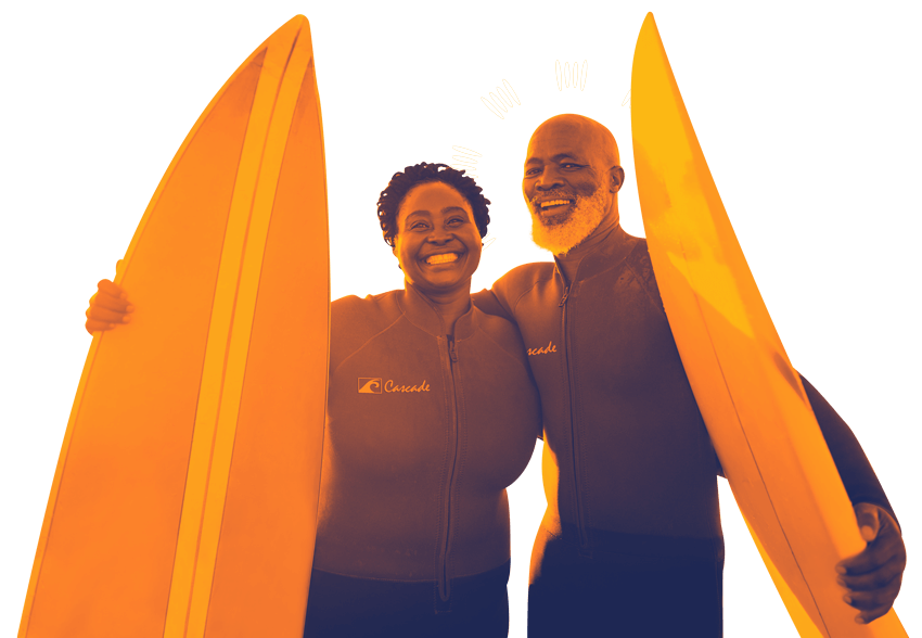 happy surfers